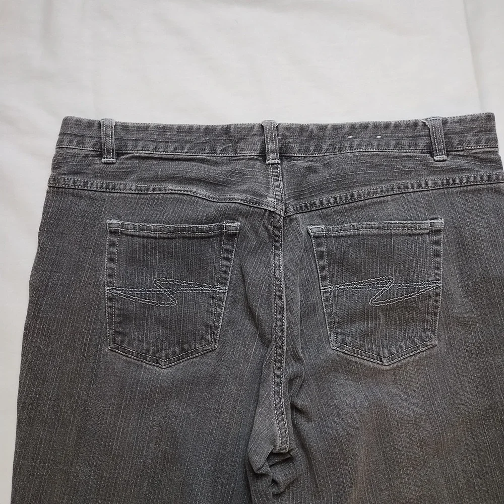 Madison Jeans Gray Stripe Women's Size 12 Denim (35x29.5) Retro 90s Straight Leg - Picture 7 of 16